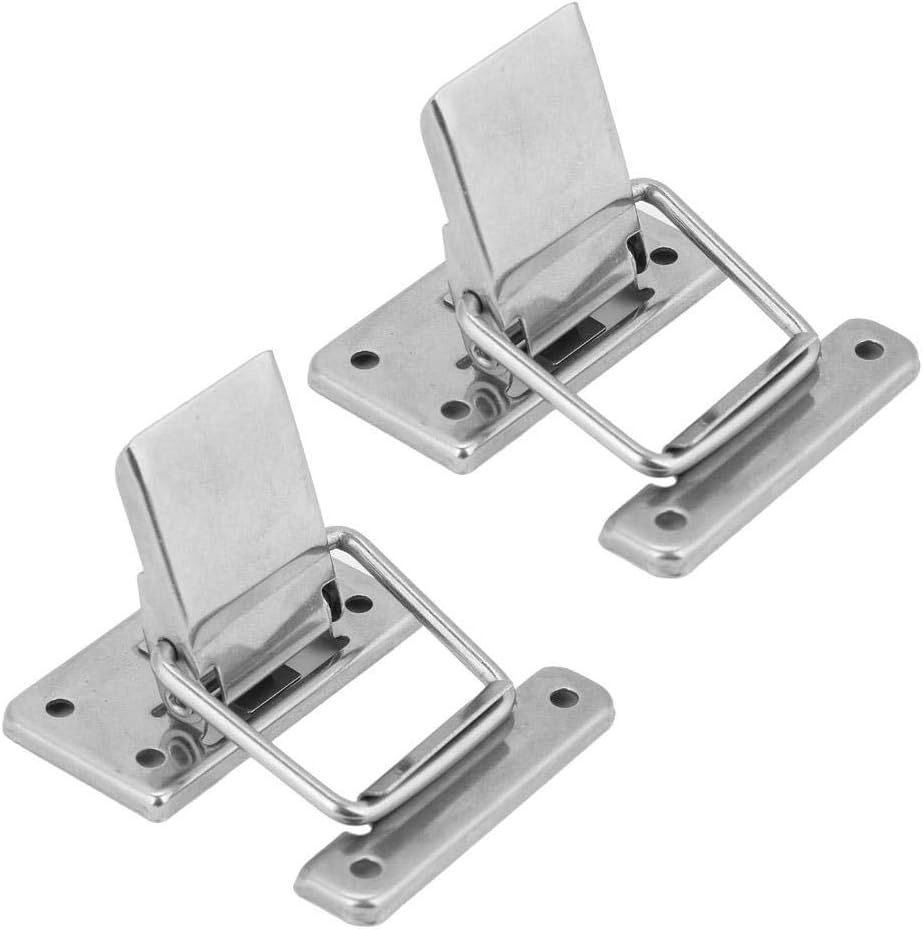 Hilitand 2pcs Hardware Stainless Steel Cabinet Case Hasp Lock Spring Loaded Toggle Hasp