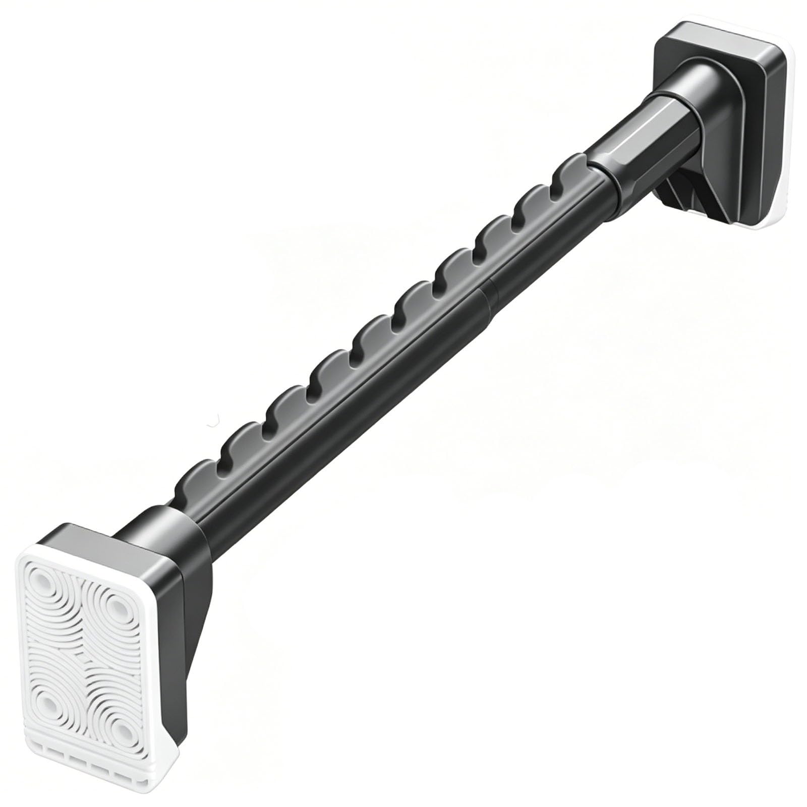 Tension Shower Curtain Rod, Closet Rods for Hanging Clothes, Non Slip No Drill Spring Curtain Rod for Bathroom Kitchen Living Room(Grey,230-310cm/91-122in)