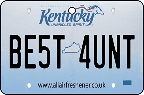AAFKentucky - Best Aunt License Plate Car Air Freshener (Fun Birthday/Xmas Christmas Stocking Filler/Secret Santa/Novelty Scented Gift)