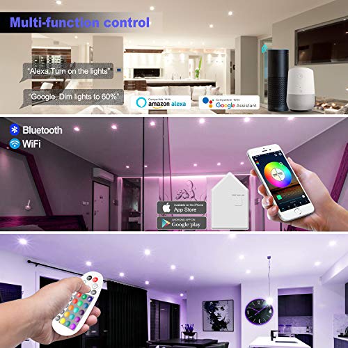 MagicLight Smart LED Recessed Downlight 6 Inch, App Control, Multicolor, Dimmable, 15W RGBCW WiFi & Bluetooth Retrofit… – תמונה 6