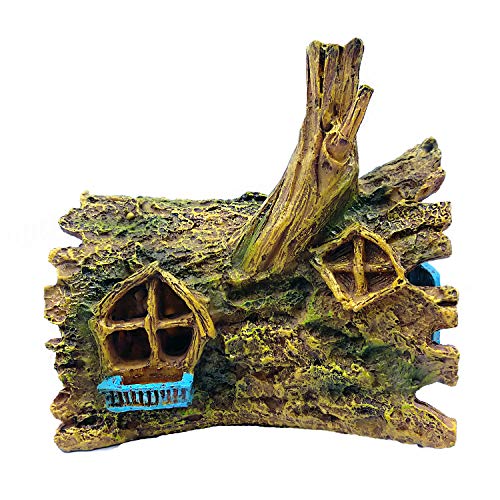 M2cbridge Aquarium Decor Castle Fish Tank Decoration Stands Egyptian Pyramid Rockery Hiding Cave Tree House Hideout (Tree House) - Thumbnail 2