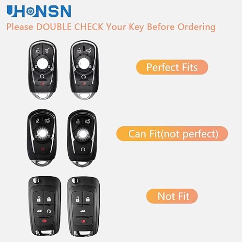 Miniatura 2 de UHONSN Accesorios para Buick, funda para llavero de auto, blanco y dorado, funda de TPU suave, protector completo compatible con la llave de 5