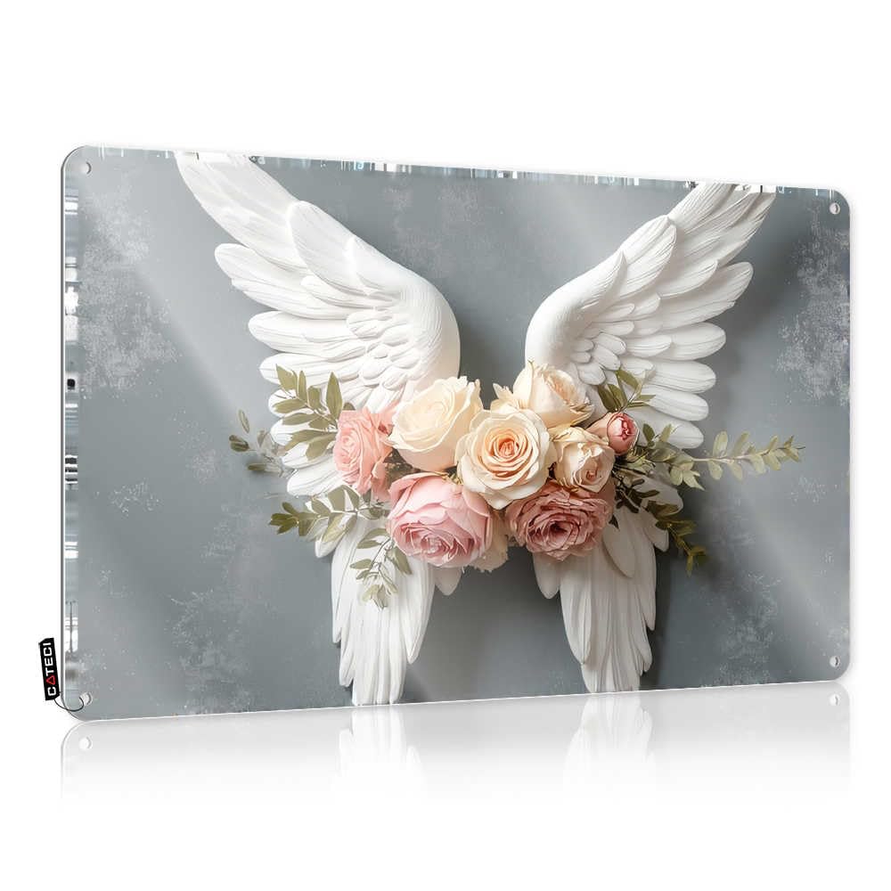 Fzfn Boys Colour Angel Wings With Floral Bouquet Small Cool - Cool Wall Decor Sweet Hanging Wall Decor(30X40cm)