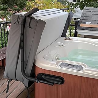 ZOMOFEW Spa Cover Lifts - Pivot Top Mount Spa & Hot Tub Cover Lift Removal System Reinforced Brackets with 3 Hook Towel Rack Fits Most Spas & Hot Tubs