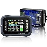 Goupchn 400A Battery Monitor 2.4' Ultra Clear Display with Shunt 0-120V Support APP Control Wireless Voltage Current Meter DC Voltmeter Coulometer for RV, Car, Golf Cart, Boat Battery Meter