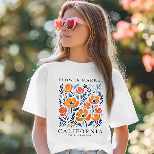 California Poppy Shirt Cute Shirts for Girls Flower Floral Wildflower T Shirt Graphic Tees Short Sleeve Summer Tops4