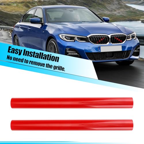 Image of Jaronx Compatible with BMW V Brace Cover for 3 Series G20 Sedan /G21 Touring 2019-2024 330i 330e M340i,Grille Insert Trims V Bar Brace Wrap Covers Compatible with BMW Front Grill Insert Stripes(Red)