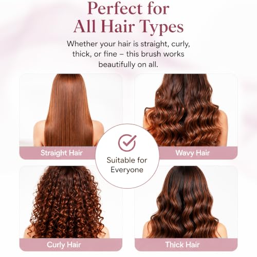 Image of GLUN Portable Detangling Hair Brush Pack of 1 Pink Colour, Curly & Straight Hair Brush for Women & Men Accessories Use in Salon, Home & Personal Use