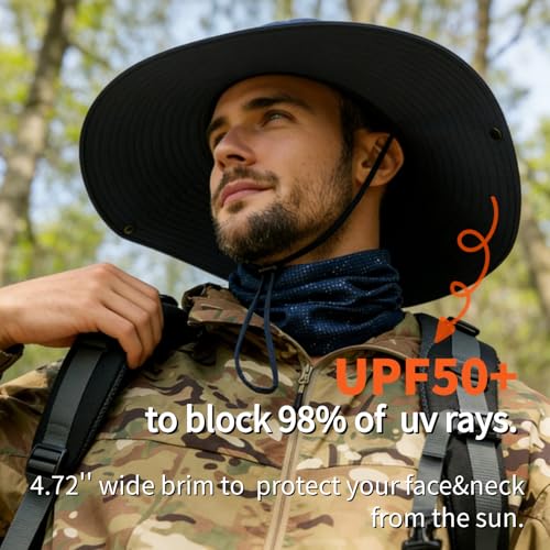 Image of Super Wide Brim Sun Hat for Men /Women-UPF 50+ UV Protection, Large Bucket Hat for Fishing, Hiking, Gardening