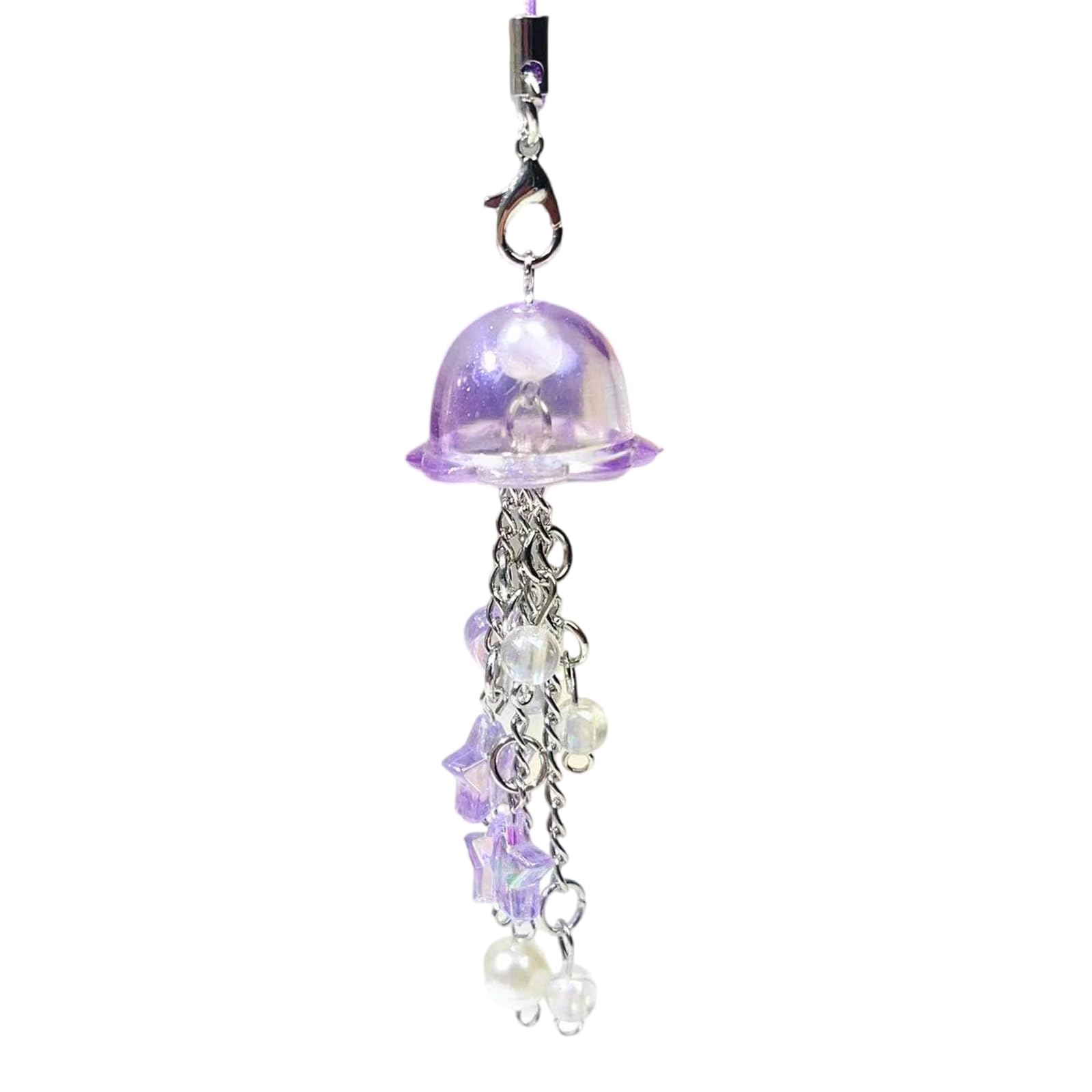 Yjcnelcr Key Chains for Ladies Chic Phone Chain with Jellyfish Shaped Pendant for Backpack Wallet Decorations Keyrings Keychain Bag Pendant Decoration Bag Charm Purse Charms Gifts for Women Girls