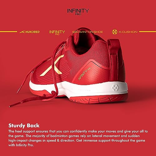 Image of Hundred Infinity Pro Badminton Shoes (Non Marking) | Also Perfect for Squash, Table Tennis, Volleyball, Basketball & Indoor Sports | Lightweight & Durable | X-Cushion