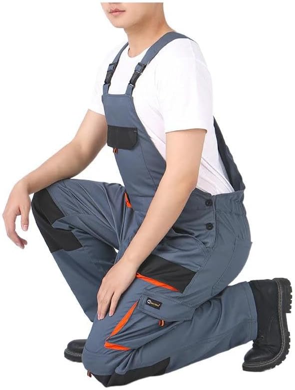 Men's Industrial Work Overalls - Two-Tone Carpenter Protective Jumpsuit - Image 5