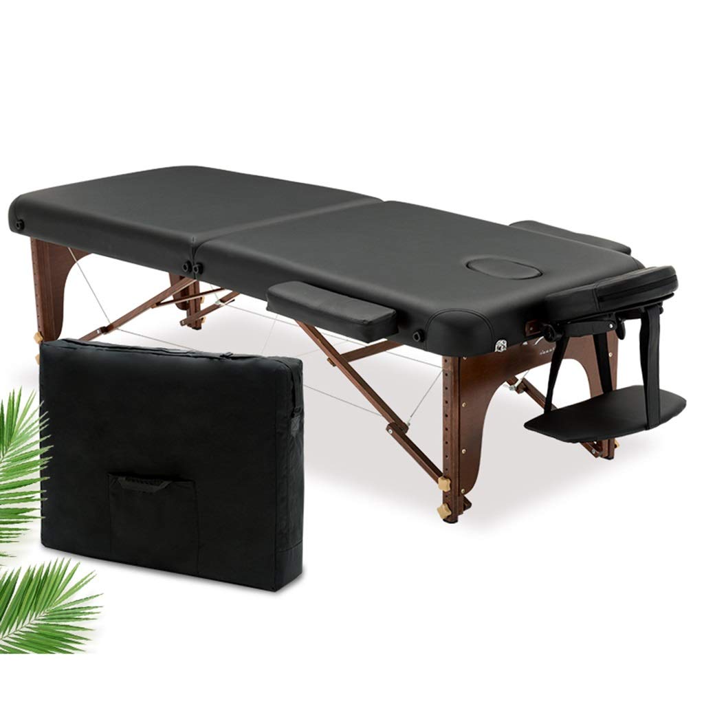 Lettino Spa Pieghevole Portatile, Regolabile su e Giù, Facile da spostare, con Foro per la Testa respiratoria, Adatto a molteplici scenari (Black 186 * 70 * 52)