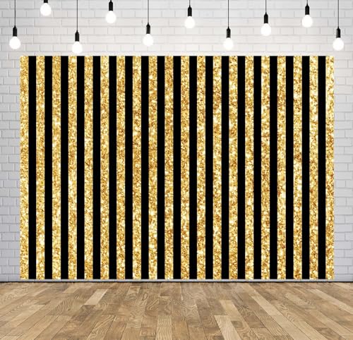 Tissu Texture Rayures Verticales Noir et Or pour Studio Photo