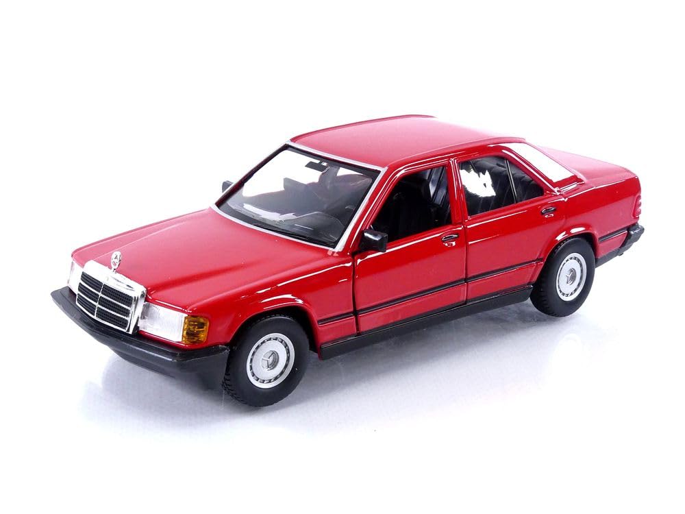 Bburago 1/24th Scale Collectible Model Car - 190E - 1987 - Red Metallic - Adult Collectors