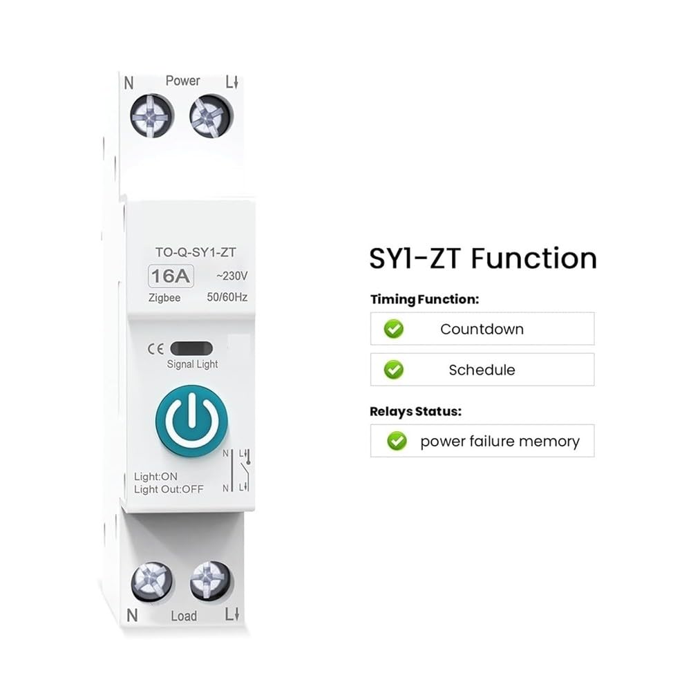 Interruttore Automatico Intelligente Con Misurazione Su Guida DIN 1P 63A Componenti elettrici(SY2 VA protect,Wireless)