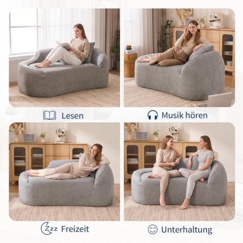 Sofá de compresión chaise longue arco con asiento profundo de chenilla 7