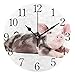 Wall Clock Arabic Numerals Design Cute Wet Shitzu Dog Round Wall Clock for Living Room Bathroom Home Decorative (pattern6)