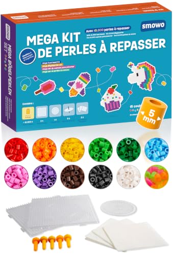 La Manuli 6000 Ironing Beads Set of Amazing Vehicles 5 mm 10 Colours with Plated Plates, Accessories, Compatible with Pyssla Beads | Colorful Patterns + DIY | Complete Kit