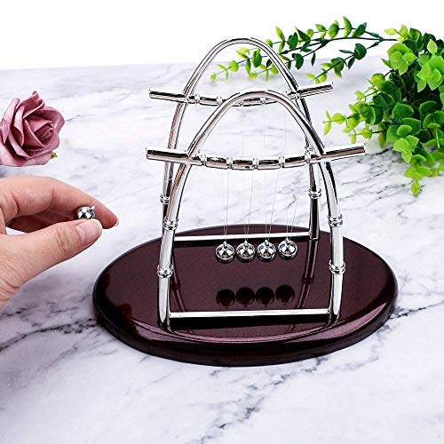 LanttAotte Desk Ball Newtons Cradle Metal Pendulum Steel Balance Ball for Physics Science Educationa