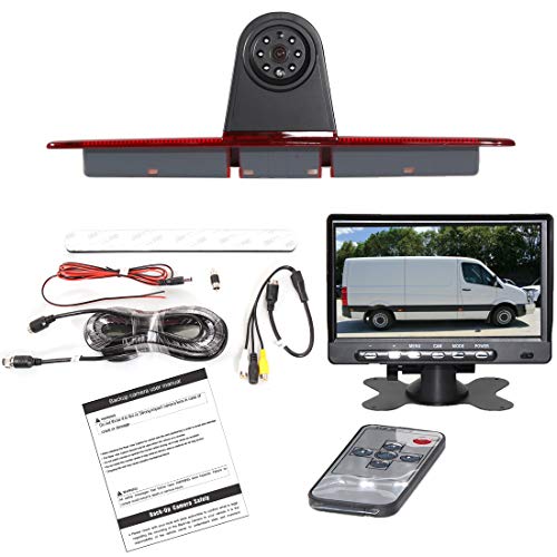 Image of RED WOLF 3rd Brake Light Reversing Backup Camera with 7'' TFT LCD Monitor Kit for 2007-2018 Mercedes Benz Sprinter /Dodge Sprinter /VW Crafter Vans Parking Safety Rear View Camera