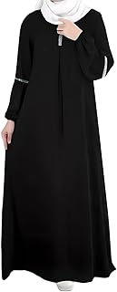 Kaftan Dresses for Women Fancy Sequin Long Sleeve Full Length Modest Eid Abaya Dresses Muslim Prayer Clothes - Buy now