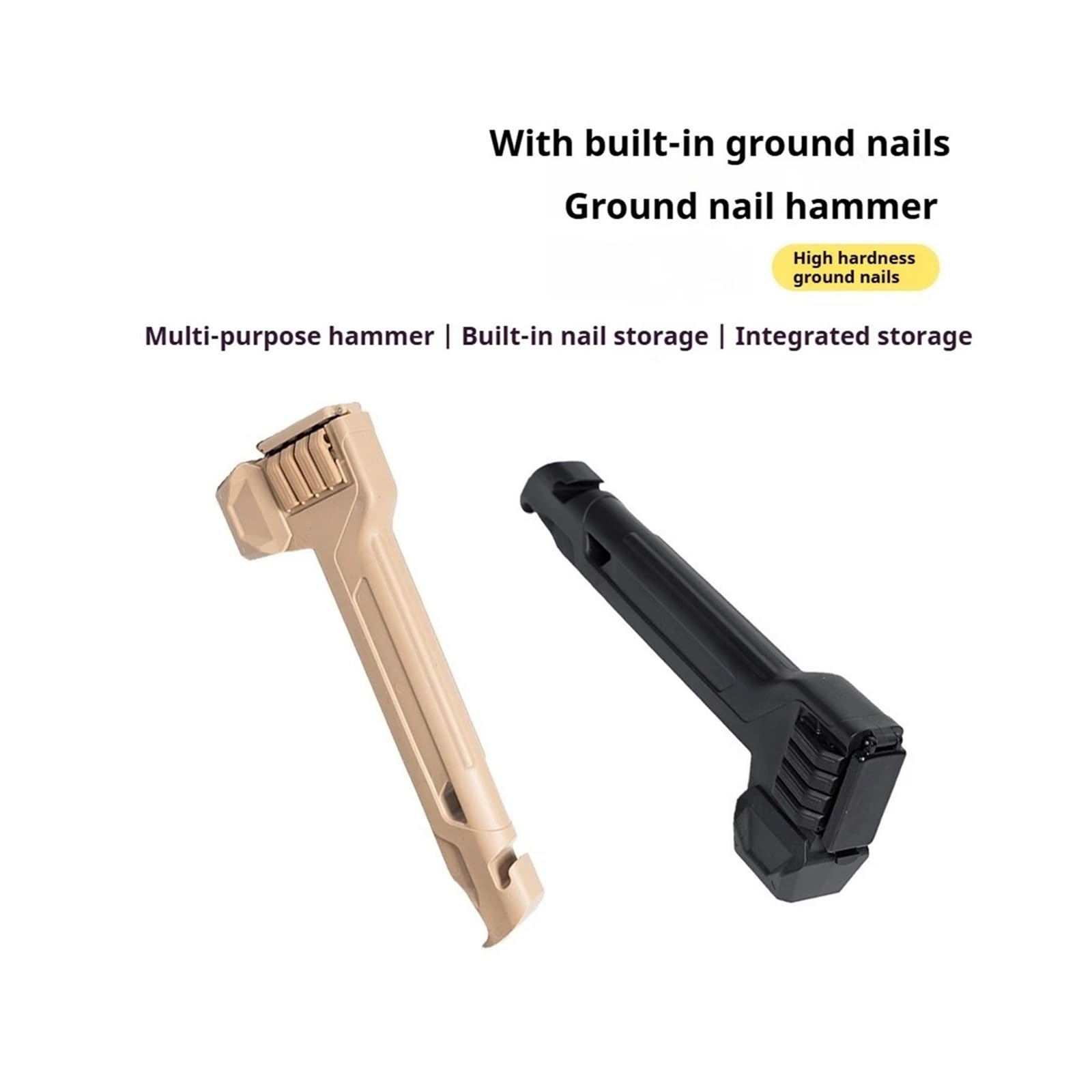 Camping Hammer 8-teiliges Camping-Zeltbeine und Hammer-Set, Zeltheringe, Bodennägel, 18 cm Länge, Outdoor-Camper, Touristenbedarf, Zubehör
