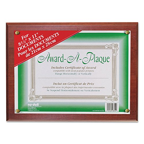 Nudell 18813M Award-A-Plaque Document Holder, Acrylic/Plastic, 10-1/2 X 13, Mahogany #TOP9