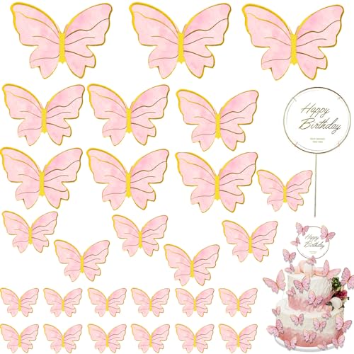 🦋【Ampia applicazione】Questo topper per la decorazione di torte è una buona scelta per feste di compleanno, matrimoni, ecc. È adatto per decorare torte, dessert e altri prodotti da forno. La decorazione perfetta per ragazze, ragazzi, donne, uomini, feste di compleanno.