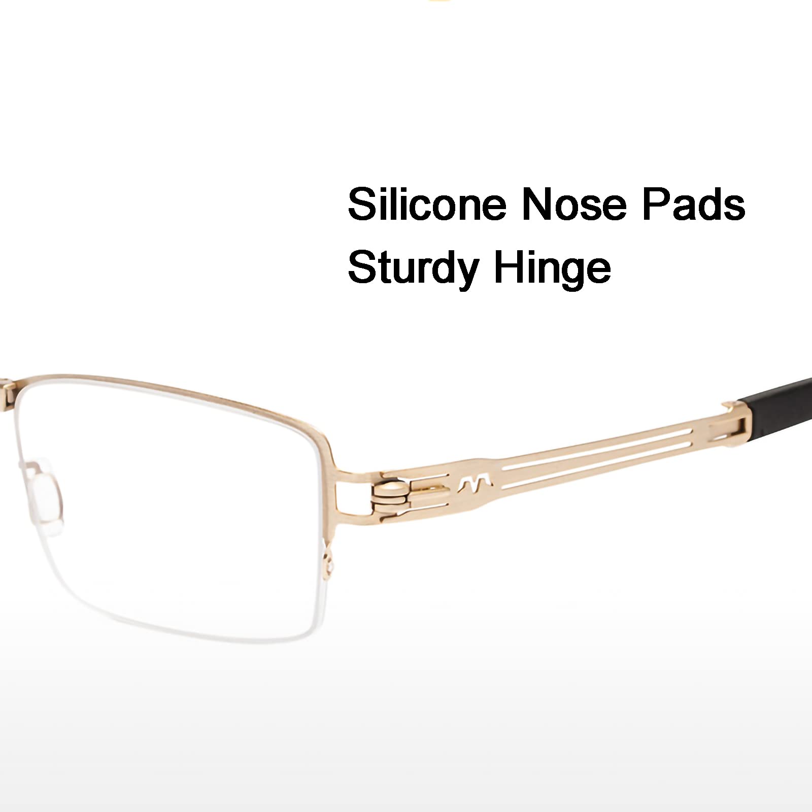 Progressive multifokale Lesebrille, faltbar, Blaulichtblockierende Computerbrille, tragbare, leichte Übergangs-Lesebrille, Gold, +1,00 (Gold 2,5)