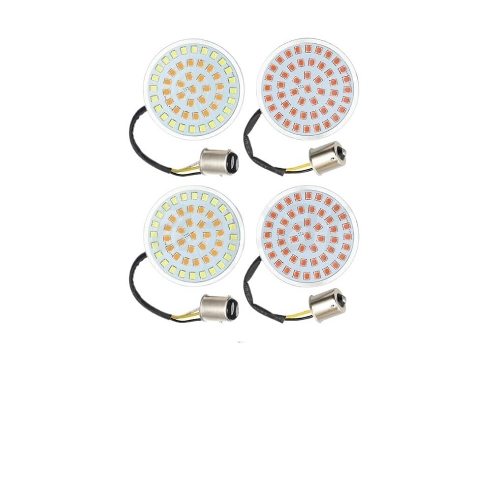 Clignotants Moto Lot De 4 Feux De Stop Et Clignotants À LED 1157 Ambre Blanc pour Motos pour Ha&rley pour Sportster pour Touring pour Electra pour Glide CVO