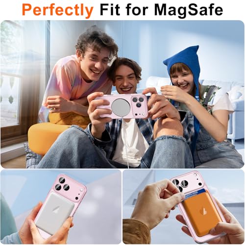 Image of Magnetic for iPhone 17 Pro Max Case, Shockproof Cover, Pink