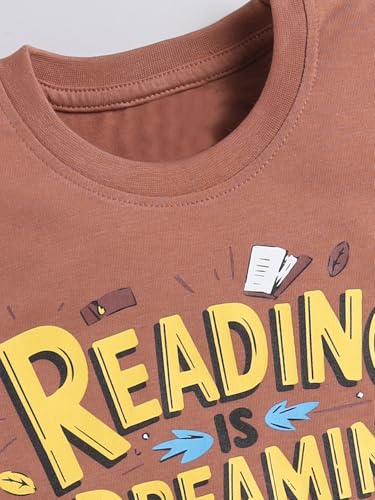 Image of Amazon Brand - Jam & Honey Boys Cotton Graphic Printed Half Sleeves T-Shirt | Regular Fit | Soft & Breathable (Available in Pack of 3 & Pack of 5) (2 to 8 Years)
