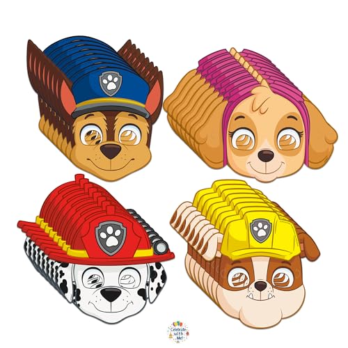 Unique Paw Patrol Party Favors | Paper Masks Set | Officially Licensed | Party Masks 32 Count | Kids Party Favors Classroom Rewards Photo Booth Props