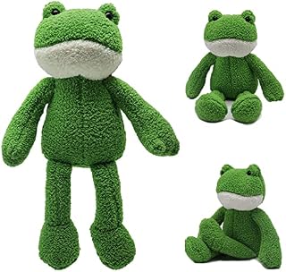 Heionia 40cm Frog Plush Toy Cute Frog Stuffed Plushie Cuddly Toys Soft Long-Legged Frog Animal Plush Dolls Calming Decoration Cushion Gift for Girls Kids (Green 40 cm)