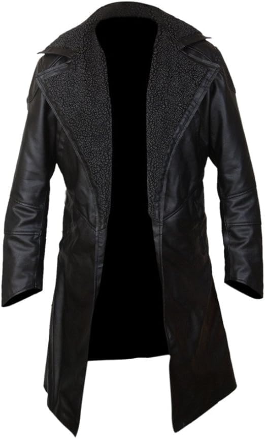 Ryan Gosling Blade Officer K Runner 2049 Jacket | Fur Collar Black Leather Trench Coat2