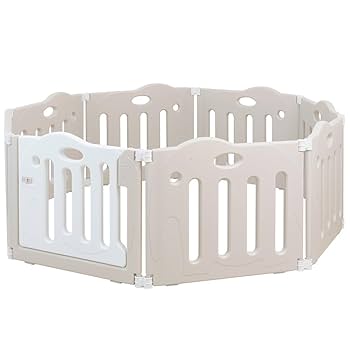【日本育児】たためるベビーサークル 扉付 pawoo 8枚➕専用拡張２枚ベージュ 日本育児】たためるベビーサークル 扉付 pawoo 8枚➕専用拡張2