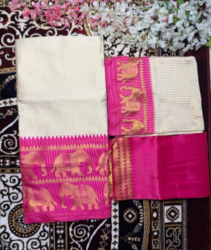 Image of ZITON ARICO MART Women's Indian Traditional Kanjivaram Silk Pure Weaving Lehenga Choli Along With Dupatta And Blouse Piece, Half Saree (Unstitched)