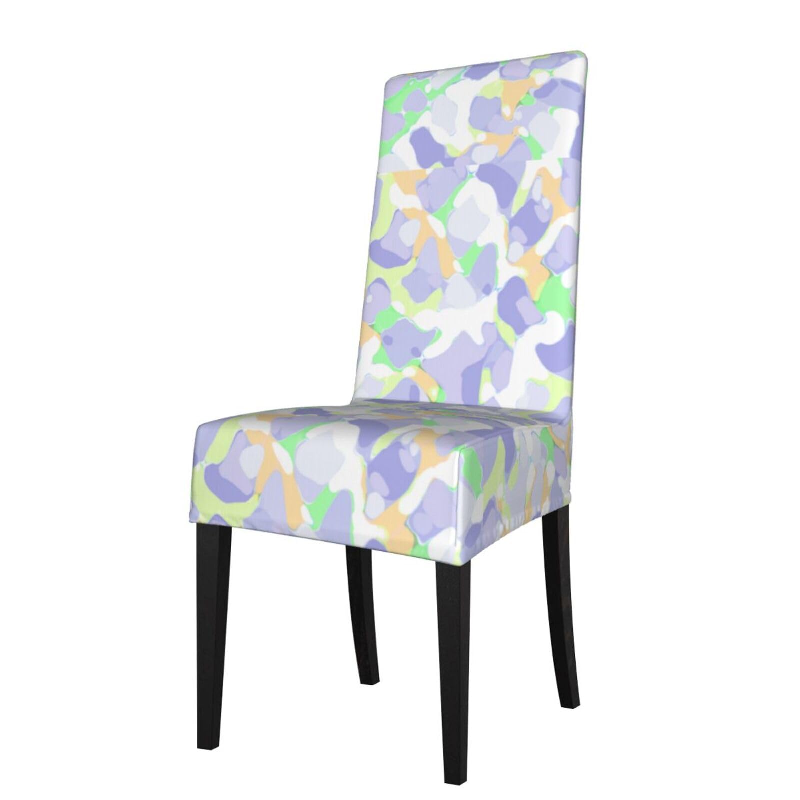 LKYMOH Pastel Camo Print, Chair Covers Stretch Chair Slipcovers for Dining Room, for Party Pet Protection Universal Fit Soft Polyester