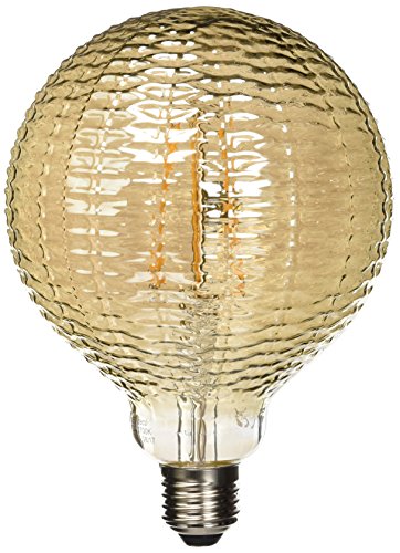 LightED Bombilla LED Globo Estriado E27, 6 W, Gris Fumé, 125 x 175 mm