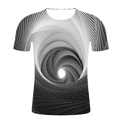 T-shirt noir col rond pour homme en taille L à manches courtes