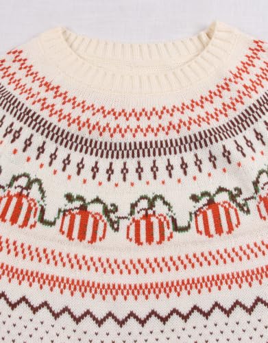 Image of Womens Fair Isle Sweaters Long Sleeve Crewneck Fall Winter Pullover Sweater