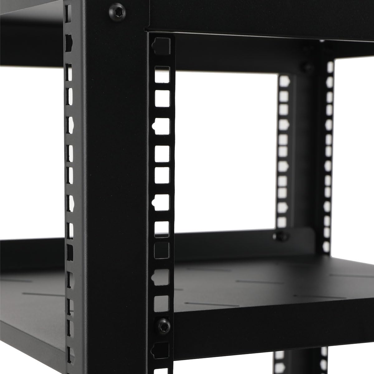 Server Rack a Telaio Aperto 12U, 19 Server di Rete Rack a 4 Montanti a Telaio Aperto, Armadio di Rete con Ruote per Apparecchiature Informatiche/AV/Dati