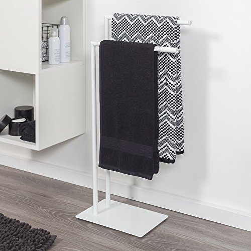 Support à serviette Métal Blanc pour éviter l'humidité au sol - 4
