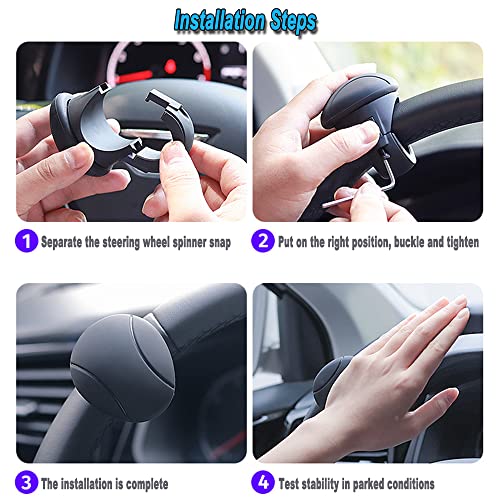 Wancar Steering Wheel Knob, Soft Silicone And Metal Bearings Car Power Handle Steering Wheel Spinner For Car/Tractor/Trucks/Boat(Black) #TOP5