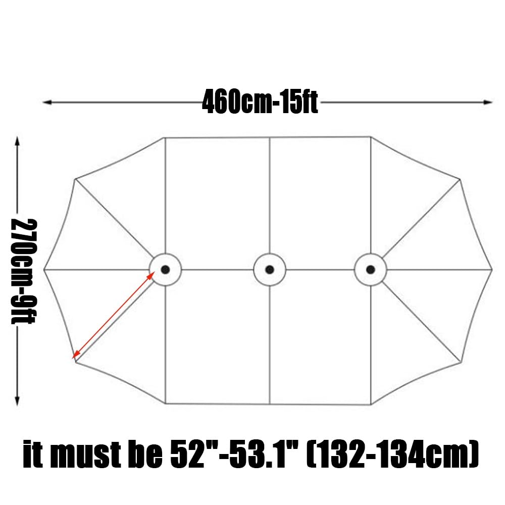Tenda di Ricambio per Ombrellone Doppio A 12costole, Telo di Ricambio da 460 Cm Telo di Ricambio per Ombrellone da Giardino Grande per Ombrellone da Giardino(Coffee)
