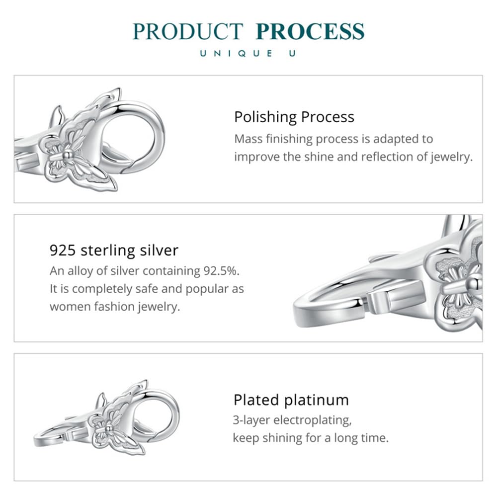 Platin-Karabinerverschlüsse, Metall-Halskettenverschluss mit Biegeringen für die Herstellung von Schmuck, Halsketten, Armbändern