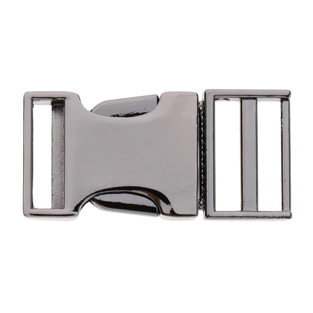 NIVAA Metal Bag Webbing Belt Buckle Clip Clasp Inner diameter 19mm Gray black-image-28