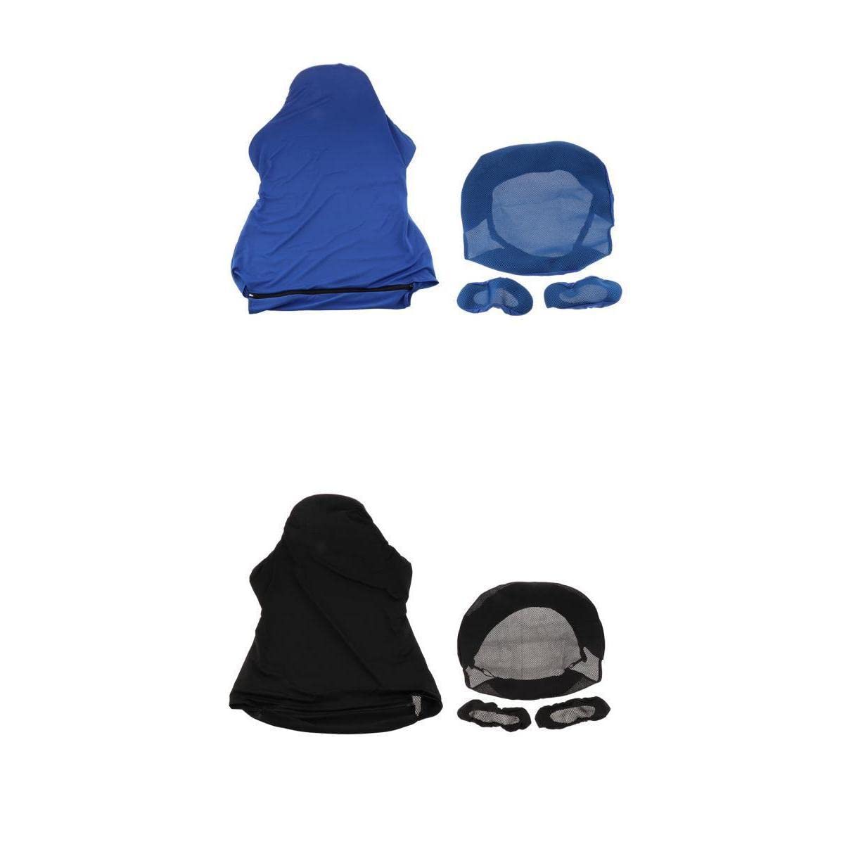 Generic Lot de 2 Housses de Chaise de Jeu Pivotantes Extensibles pour Ordinateur de Jeu, Bleu + noir, comme décrit