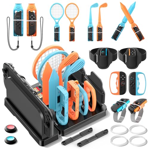 Kit di Accessori per Nintendo Switch Sports 2025 con Console Dock Organizzatore, Accessori per Console di Gioco 2025 per Switch 2 Sports, Switch Organizer Compatibile con la Console Interattiva